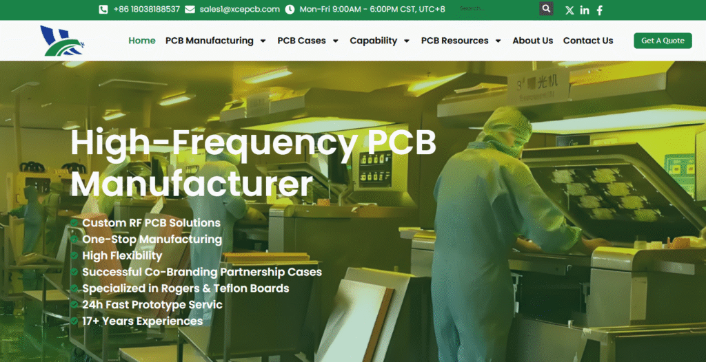 Top 10 High-Frequency & RF PCB Manufacturers in China (2025) 3 Xinchenger High frequency PCB prototyping and production